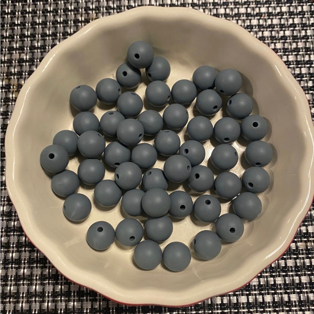 25 Qty 12mm 🗿 Dark Gray Color Silicone Beads
